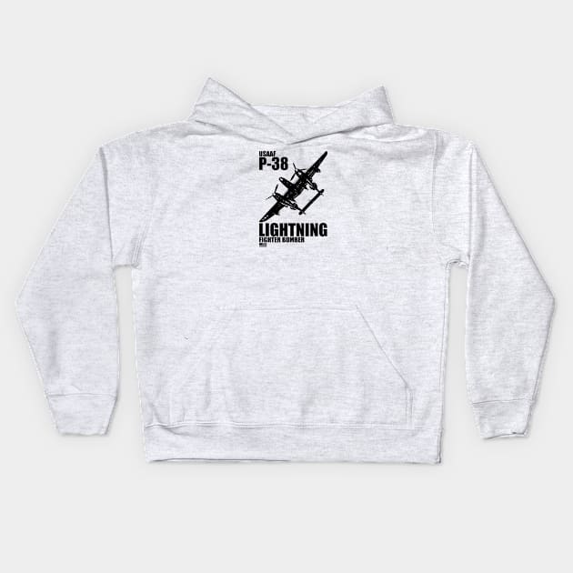 P-38 Lightning Kids Hoodie by Tailgunnerstudios